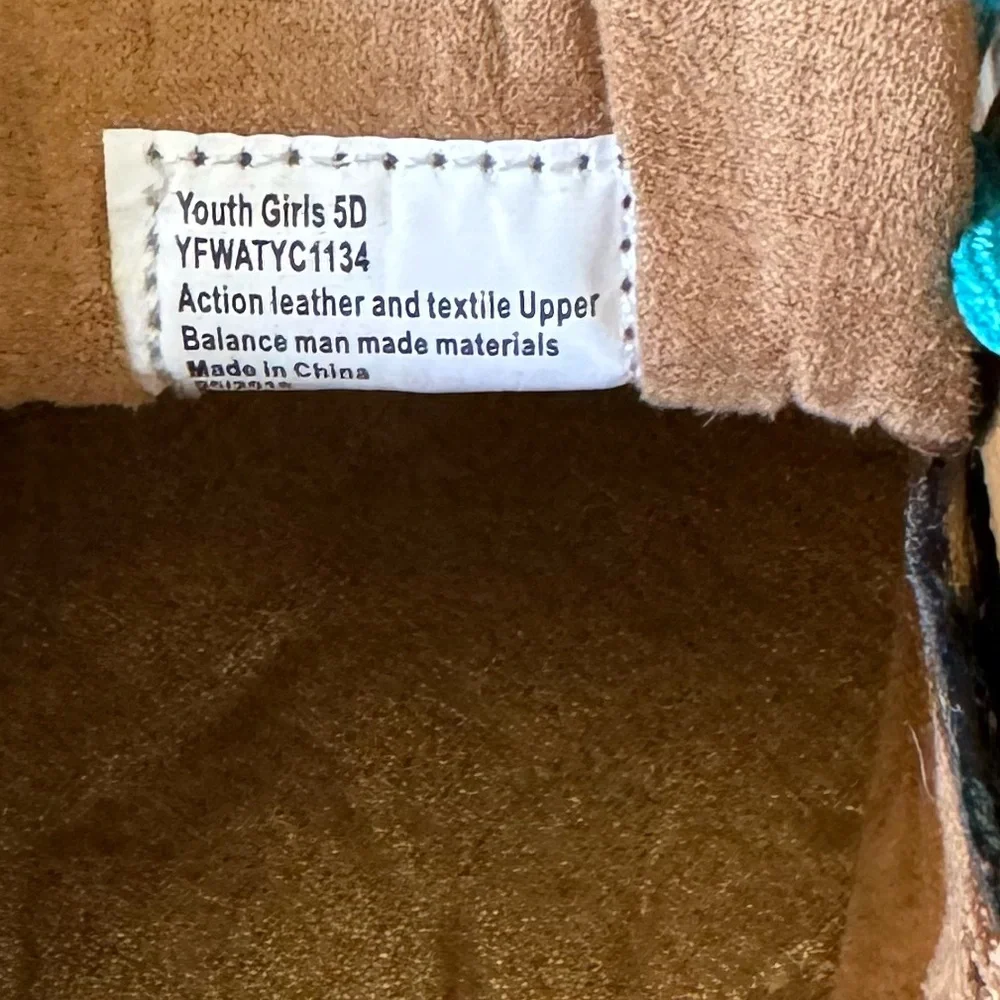AUSTIN TRADING Company BOAT SHOES Slip On Tan TEAL LEOPARD Girls Size 5D